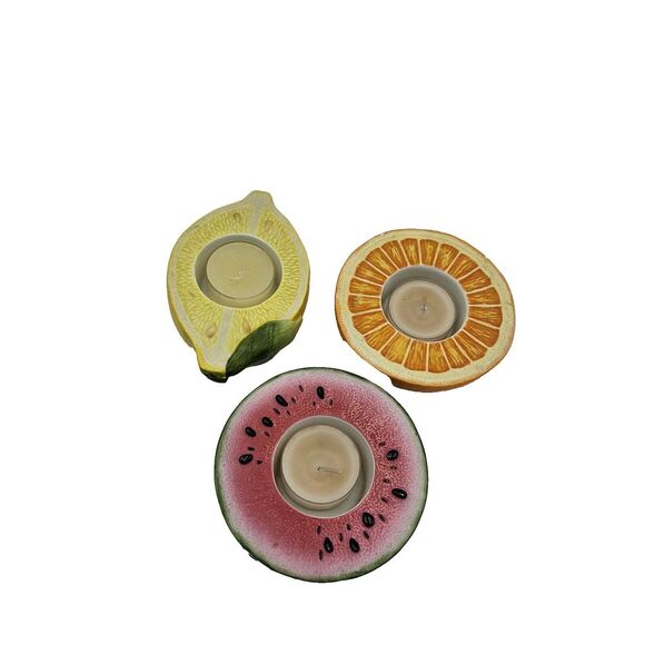 PartyliteSummer Fest Fruits 3 Tealight‎ Set Orange Lemon Watermelon - Picture 1 of 5